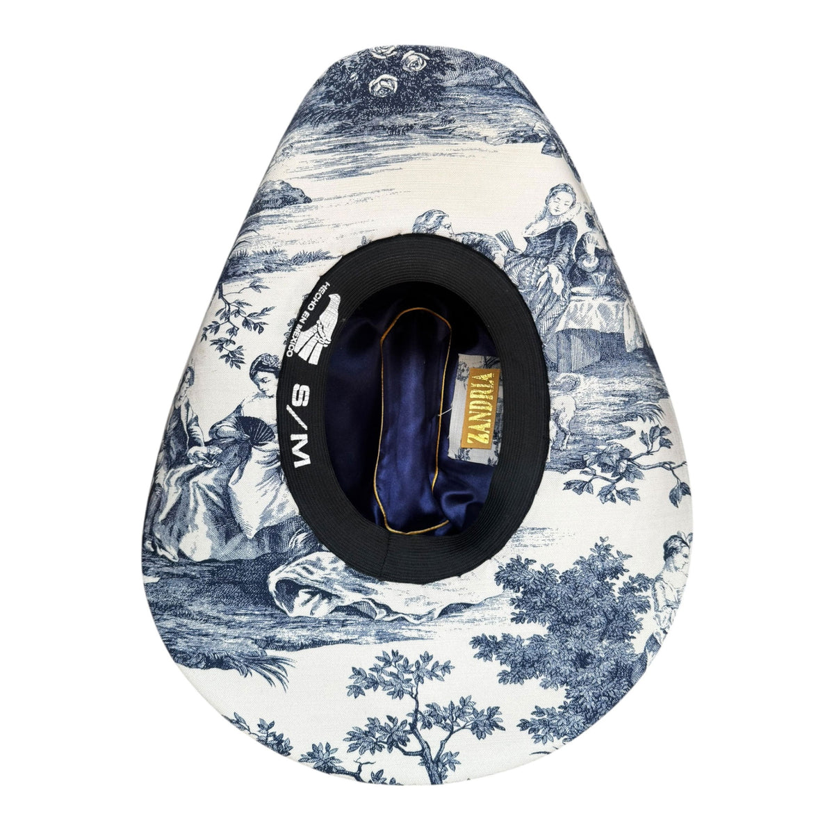 Lele Sadoughi HATS INDIGO TOILE FABRIC COVERED COWBOY HAT