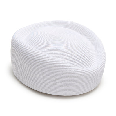 Lele Sadoughi HATS IVORY CONTOURED STRAW WEAVE PILLBOX HAT