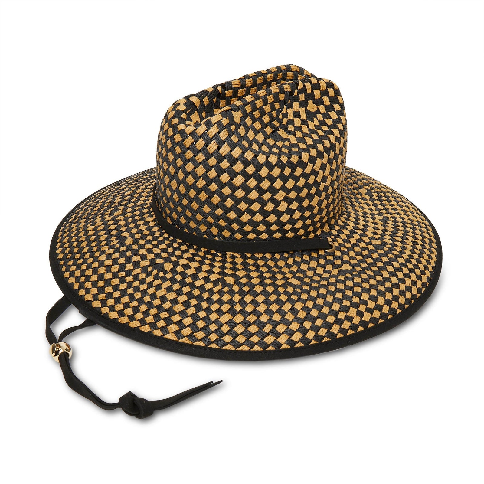 Lele Sadoughi HATS JET NATURAL STRAW CHECKERED HAT