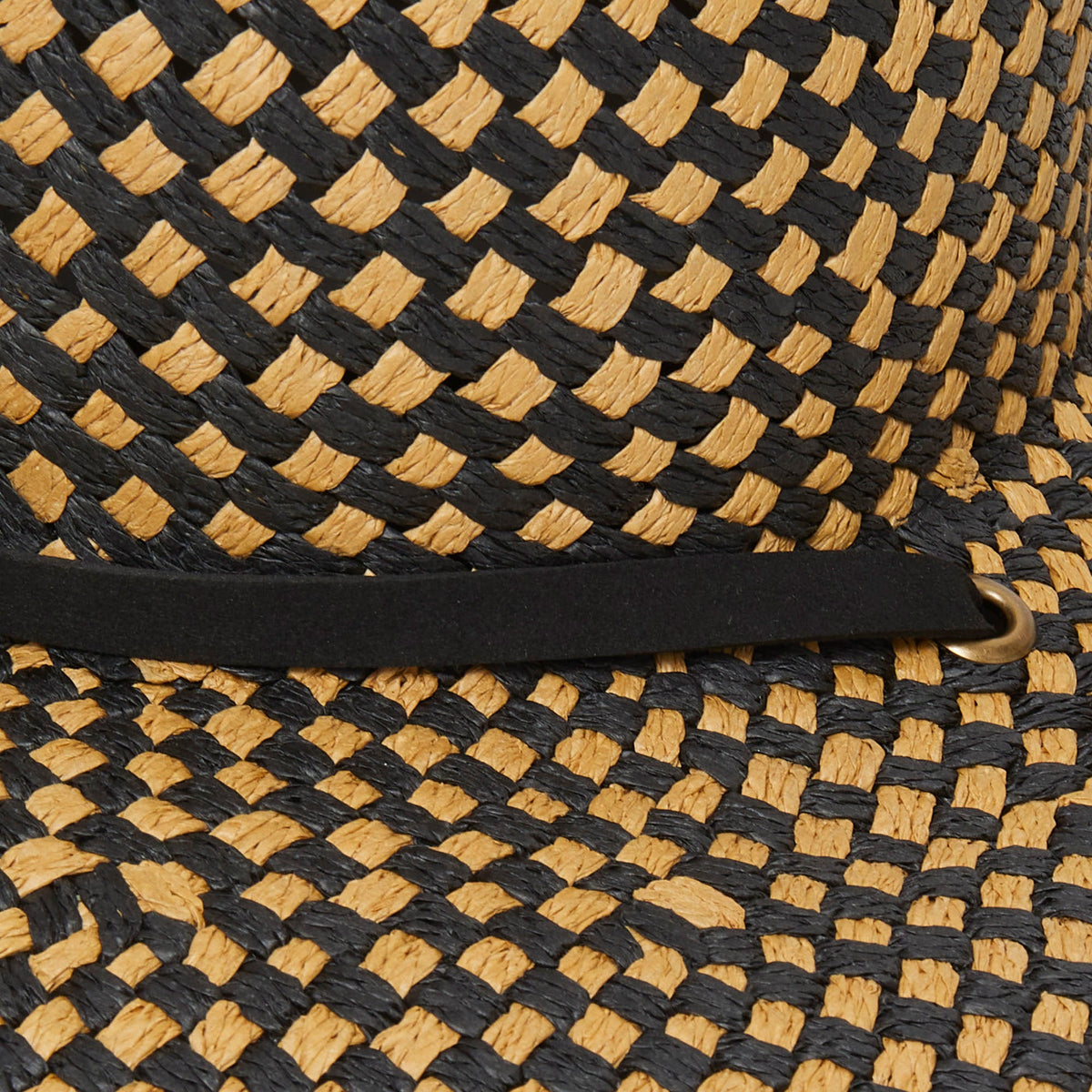 Lele Sadoughi HATS JET NATURAL STRAW CHECKERED HAT