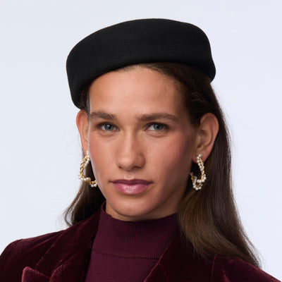 Lele Sadoughi HATS JET WOOL FELT PILLBOX HAT