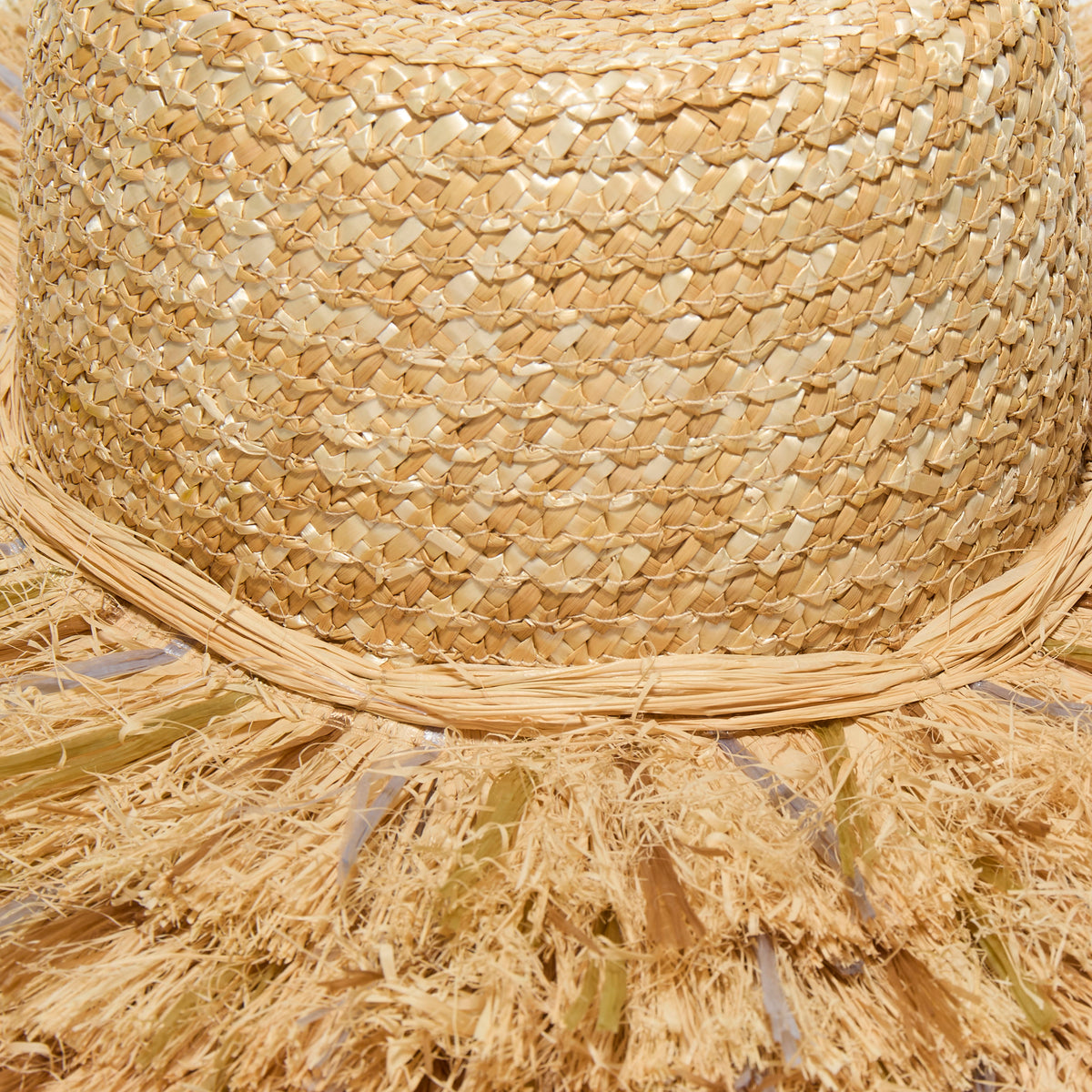 Lele Sadoughi HATS METALLIC FRINGE STRAW HAT