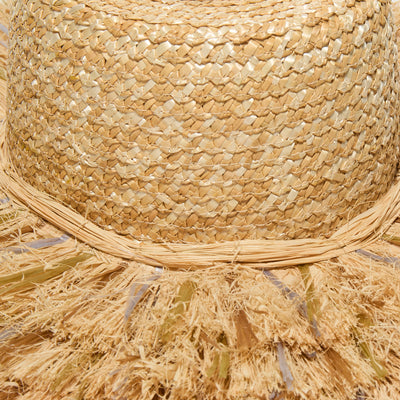 Lele Sadoughi HATS METALLIC FRINGE STRAW HAT