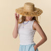 Lele Sadoughi HATS METALLIC FRINGE STRAW HAT