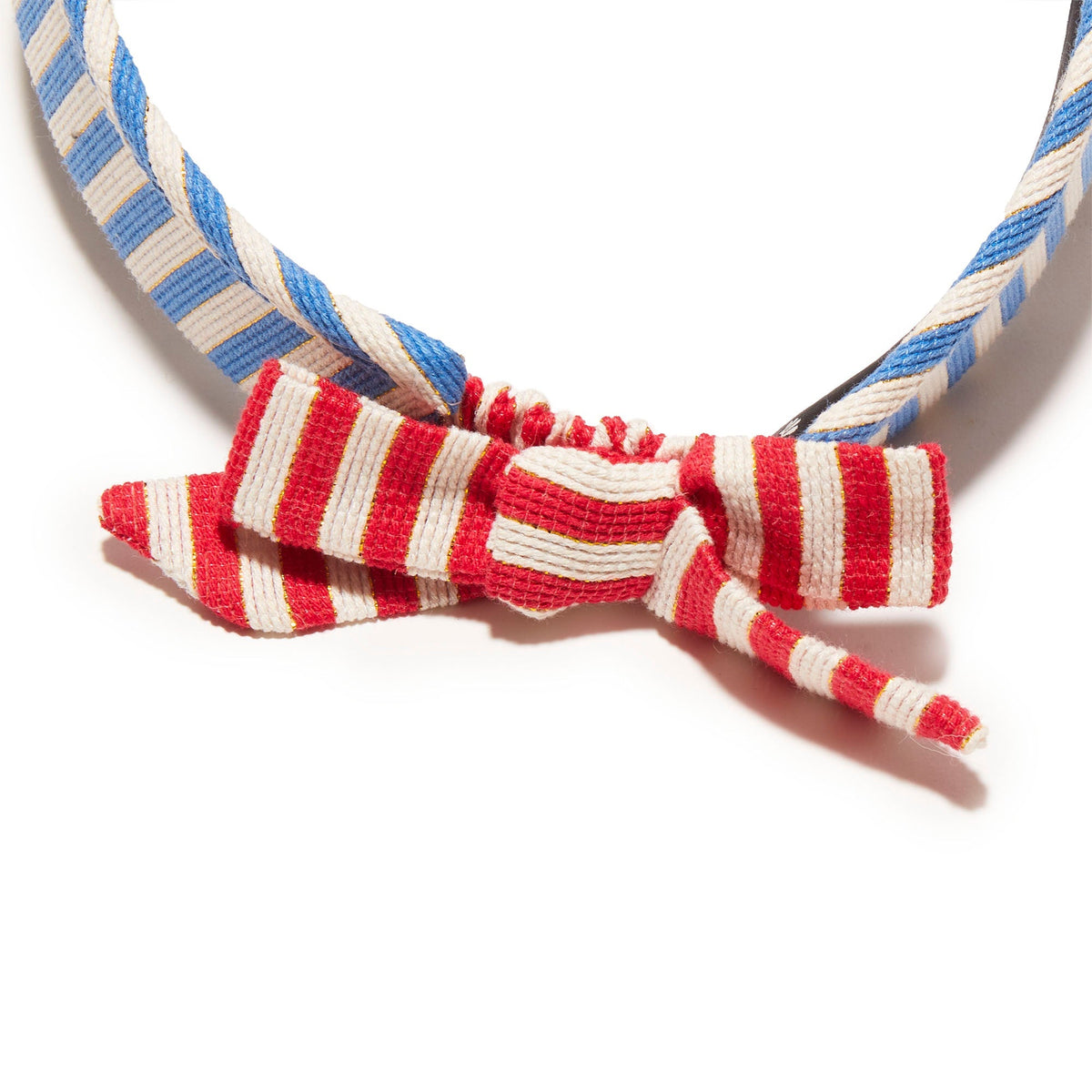 Lele Sadoughi HATS MULTI STRIPE BOW TIE VISOR