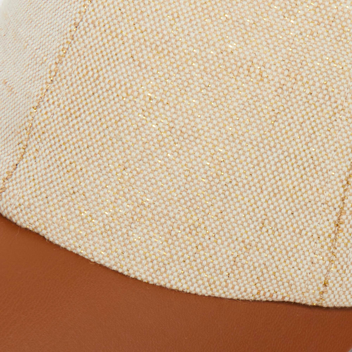 LELE SADOUGHI HATS NATURAL FAUX LEATHER CANVAS BASEBALL CAP