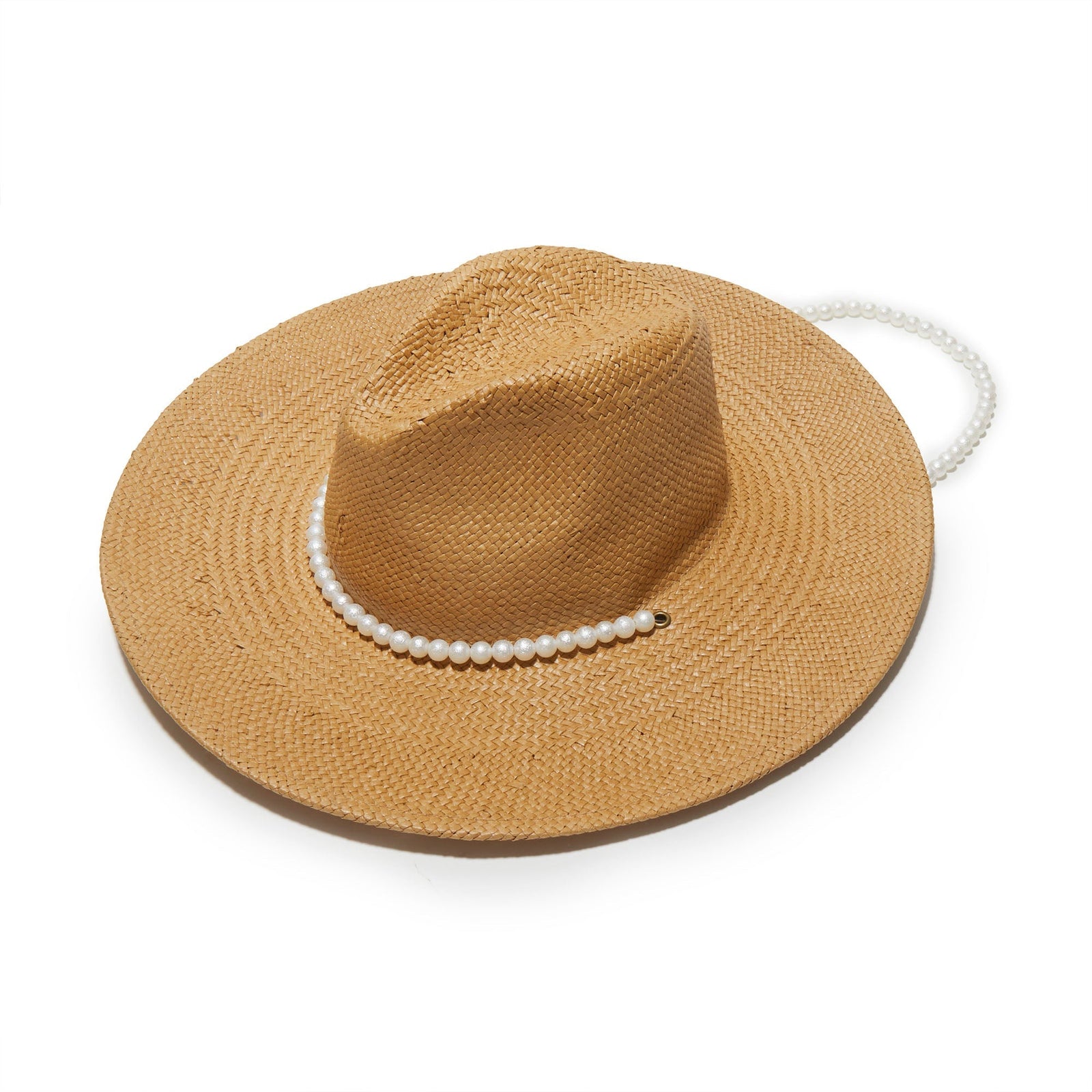 Lele Sadoughi HATS NATURAL PEARL STRAND STRAW HAT