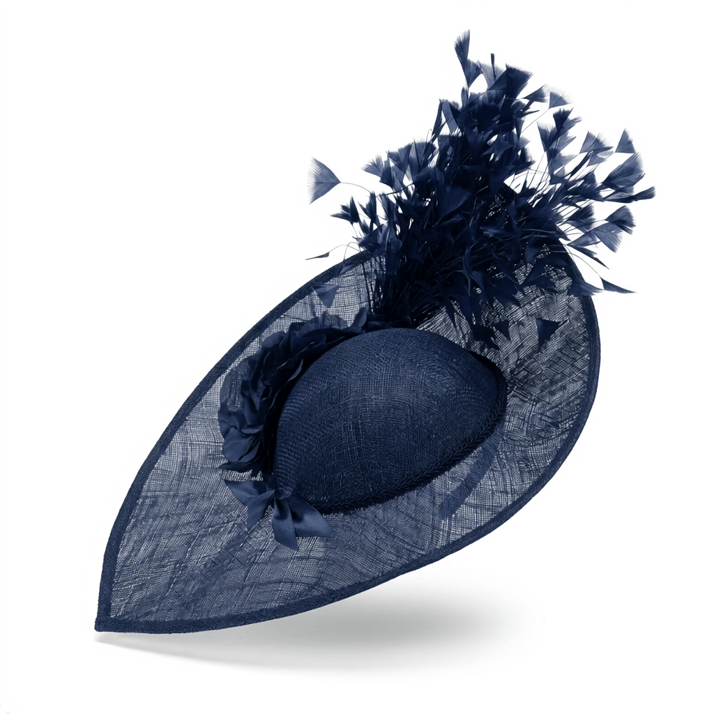 Lele Sadoughi HATS NAVY FEATHER CLUSTER FASCINATOR