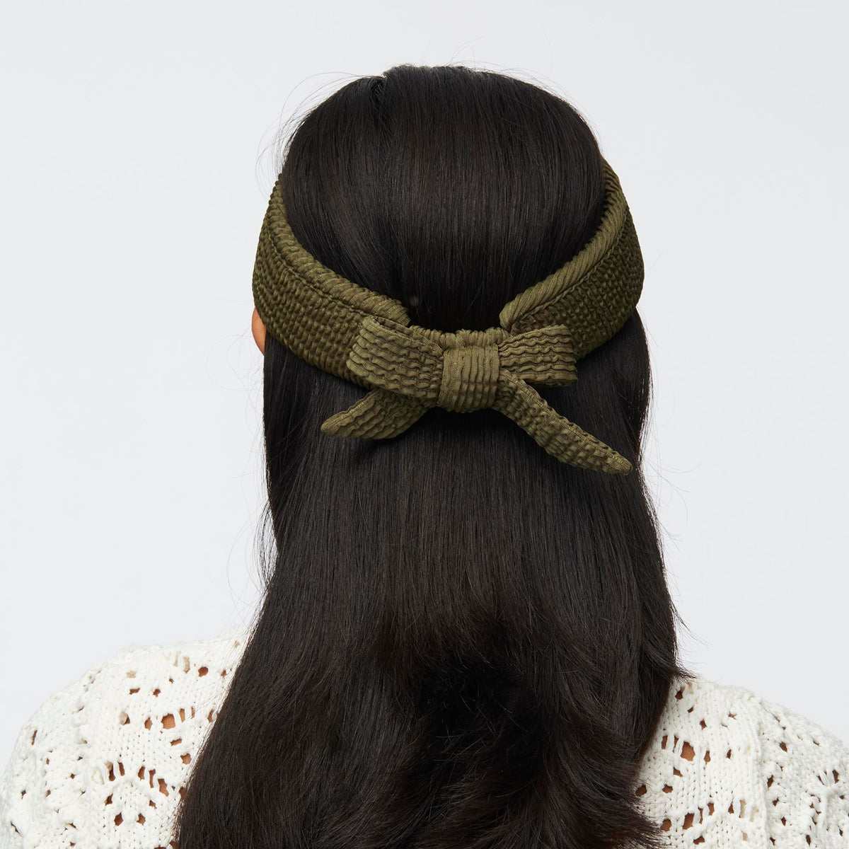 LELE SADOUGHI HATS OLIVE SWIMMER BOW TIE VISOR