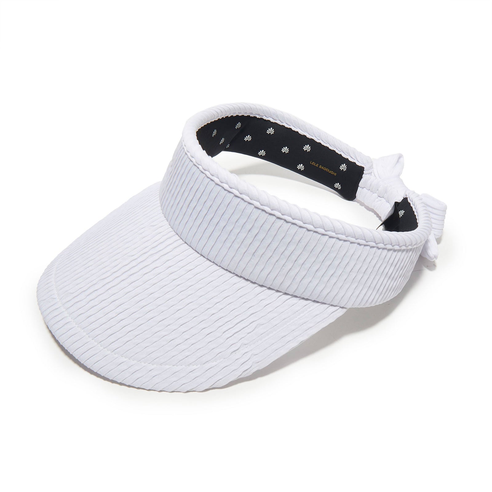 Lele Sadoughi HATS ONE SIZE CHALK SWIMMER BOW TIE VISOR