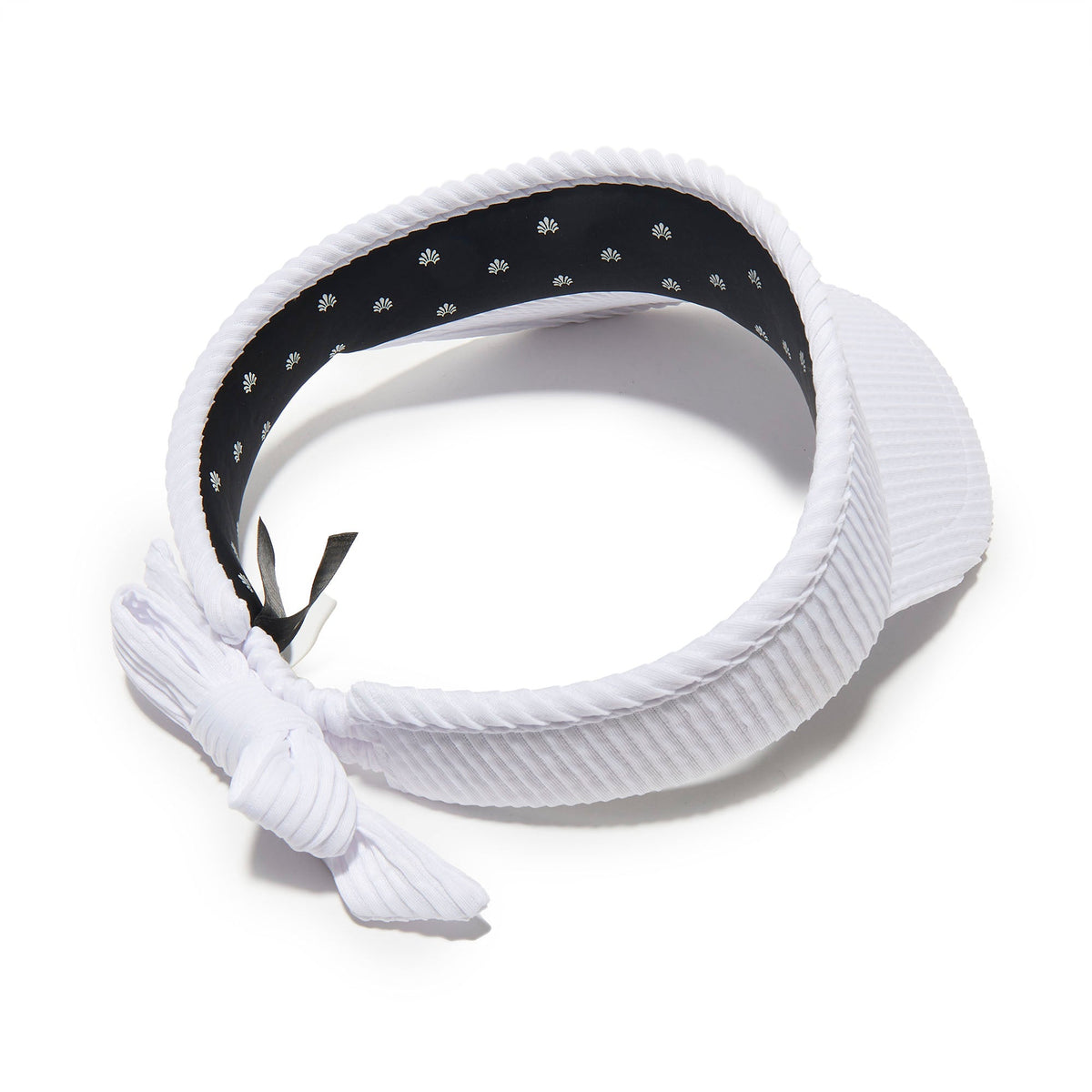 Lele Sadoughi HATS ONE SIZE CHALK SWIMMER BOW TIE VISOR