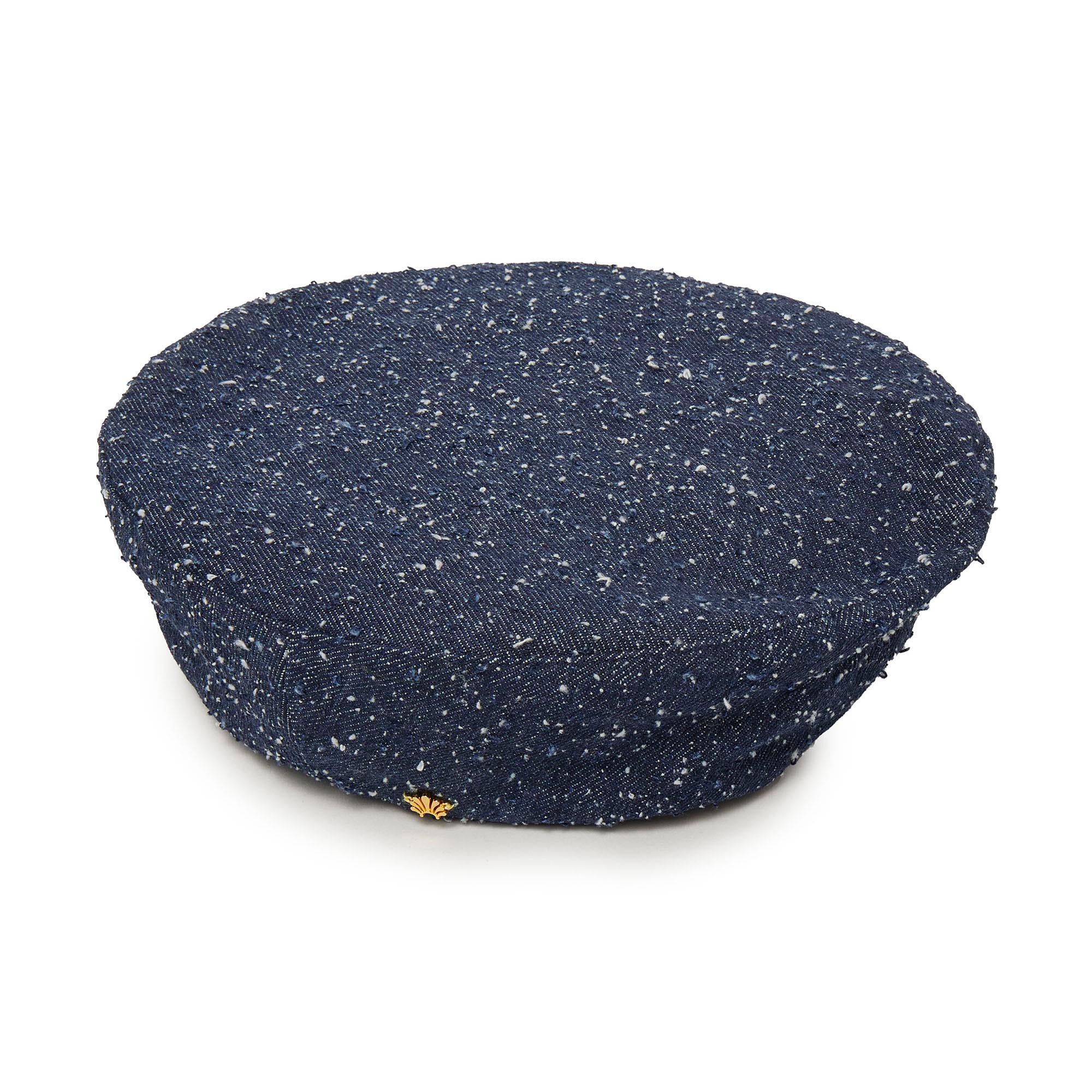Lele Sadoughi HATS ONE SIZE DOBBY DENIM BRIDGET PILL-BOX BERET