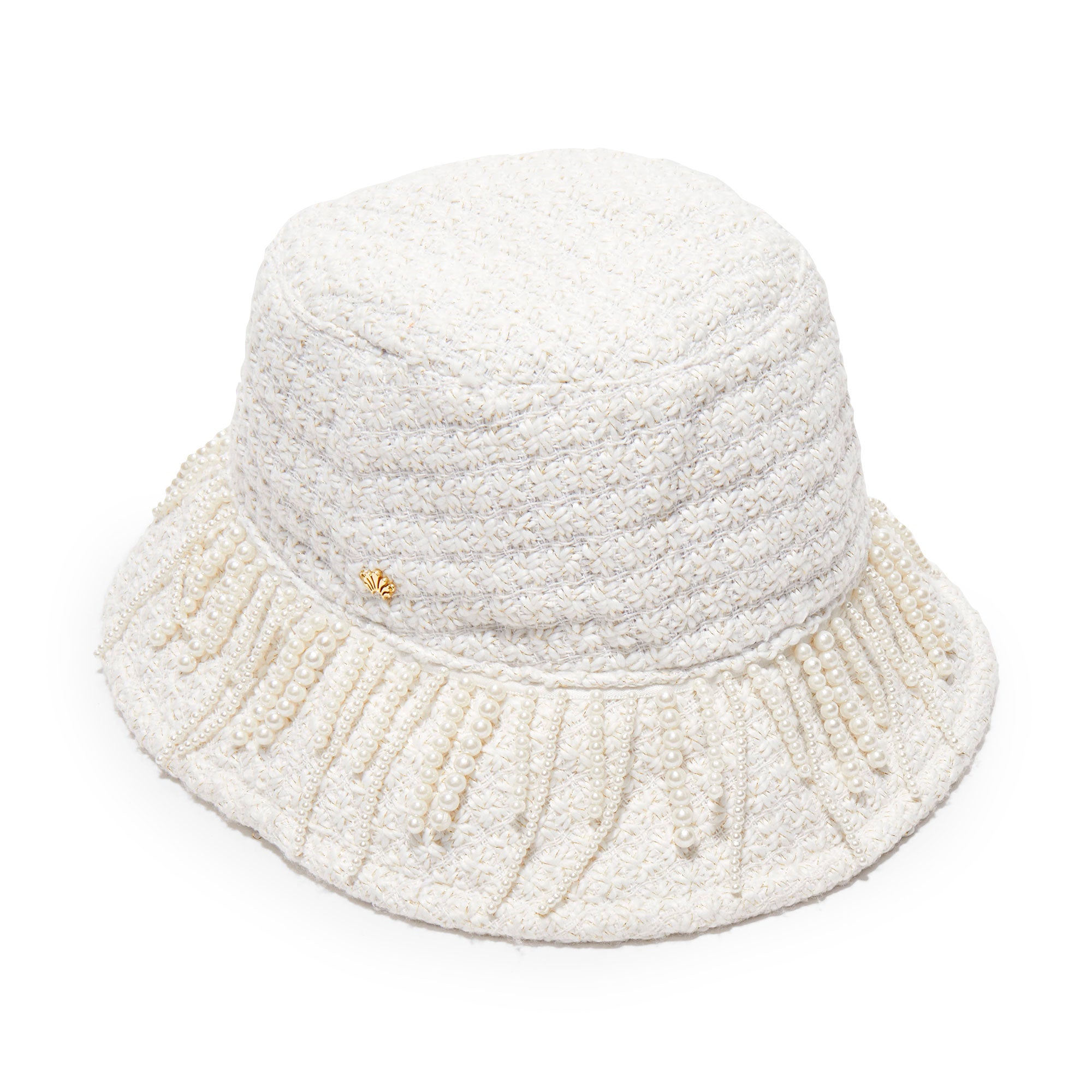 Lele Sadoughi HATS ONE SIZE IVORY DRIPPY PEARL BUCKET HAT