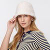 Lele Sadoughi HATS ONE SIZE IVORY FAUX MOHAIR PEARL EMBELLISHED BUCKET HAT