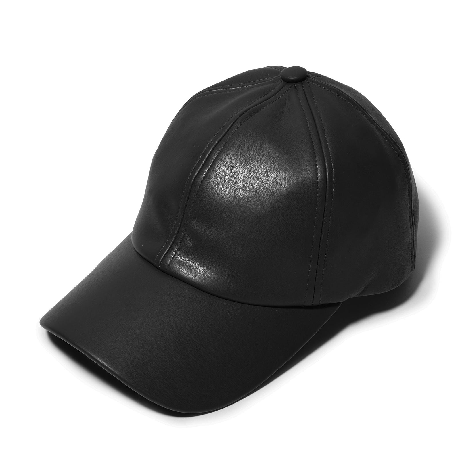 Lele Sadoughi HATS ONE SIZE JET FAUX LEATHER BASEBALL CAP