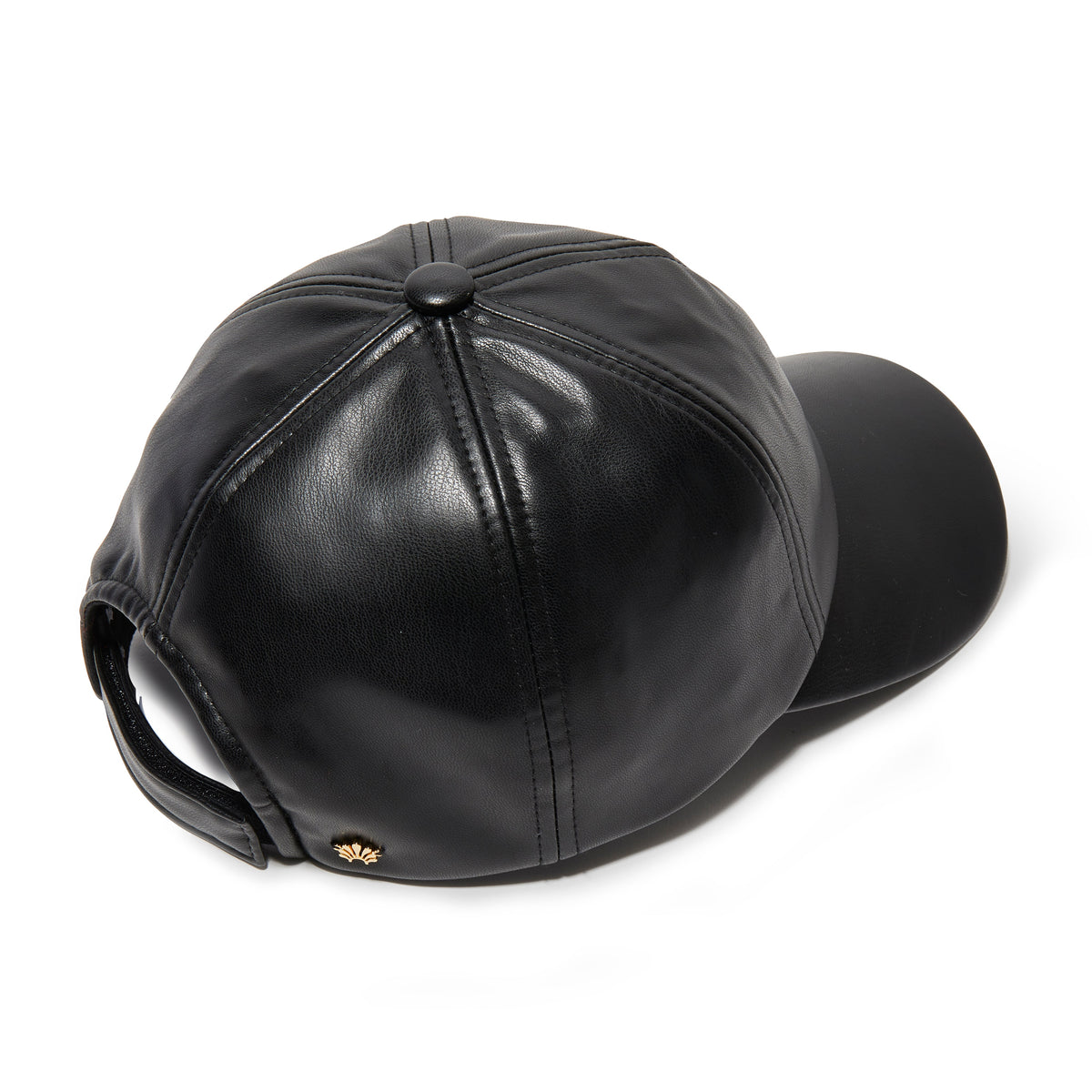 Lele Sadoughi HATS ONE SIZE JET FAUX LEATHER BASEBALL CAP
