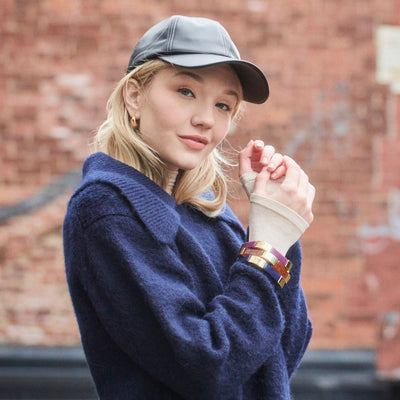 Lele Sadoughi HATS ONE SIZE JET FAUX LEATHER BASEBALL CAP