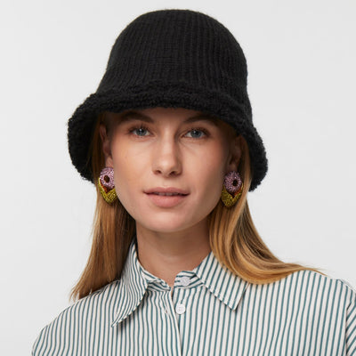Lele Sadoughi HATS ONE SIZE JET KNIT BUCKET HAT