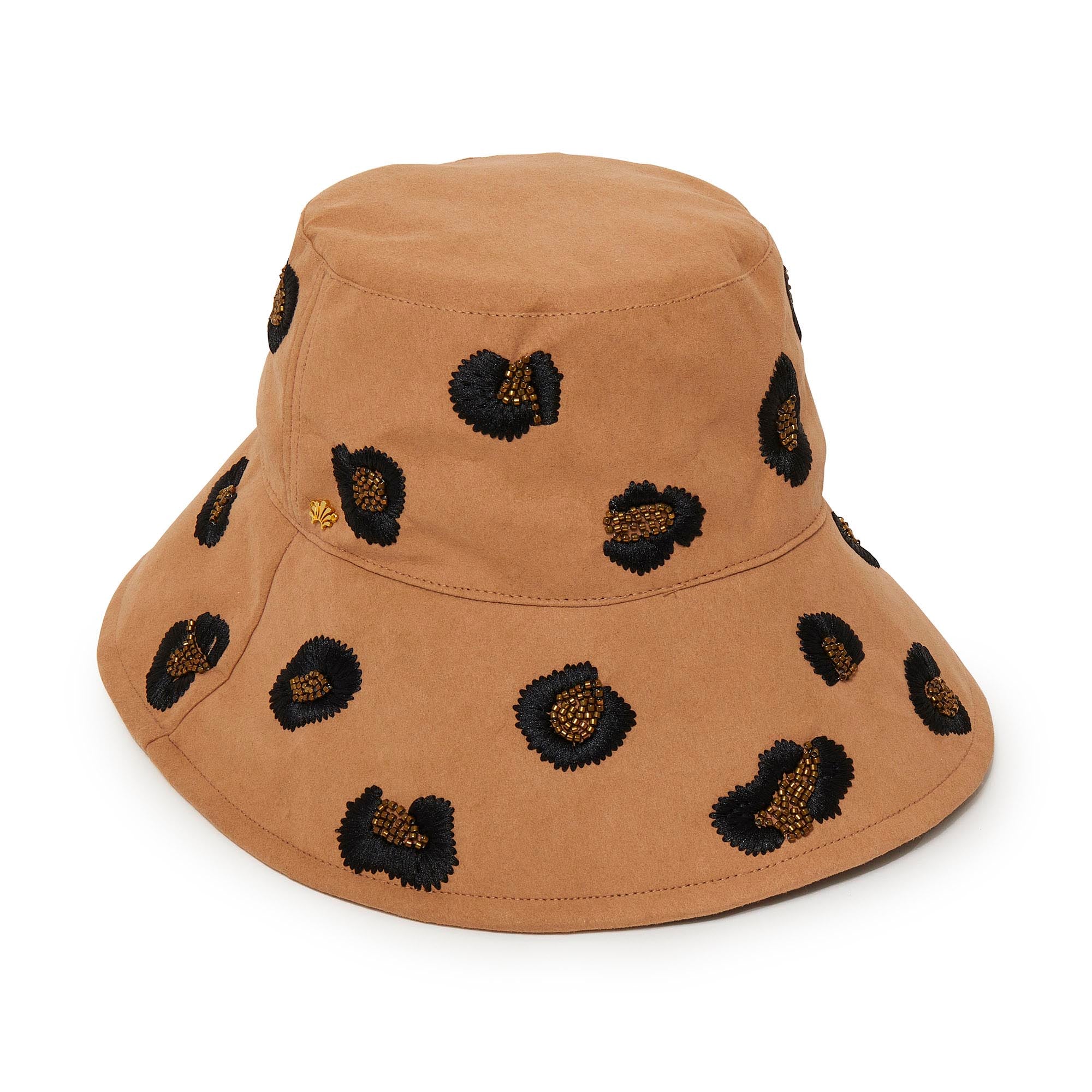 Lele Sadoughi HATS ONE SIZE LEOPARD EMBROIDERED LONG BRIM BUCKET HAT