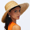 Lele Sadoughi HATS ONE SIZE NATURAL PEARL EDGE STRAW HAT
