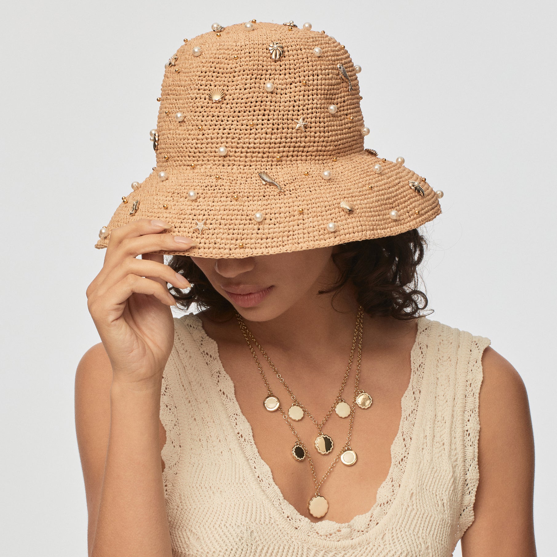 あんこさま専用 Weave Raffia Long Brim Hat-
