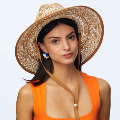 Lele Sadoughi HATS ONE SIZE PECAN STRAW WOVEN HAT