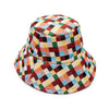 Lele Sadoughi HATS ONE SIZE RAINBOW POP CHECKERED LONG BRIM BUCKET HAT