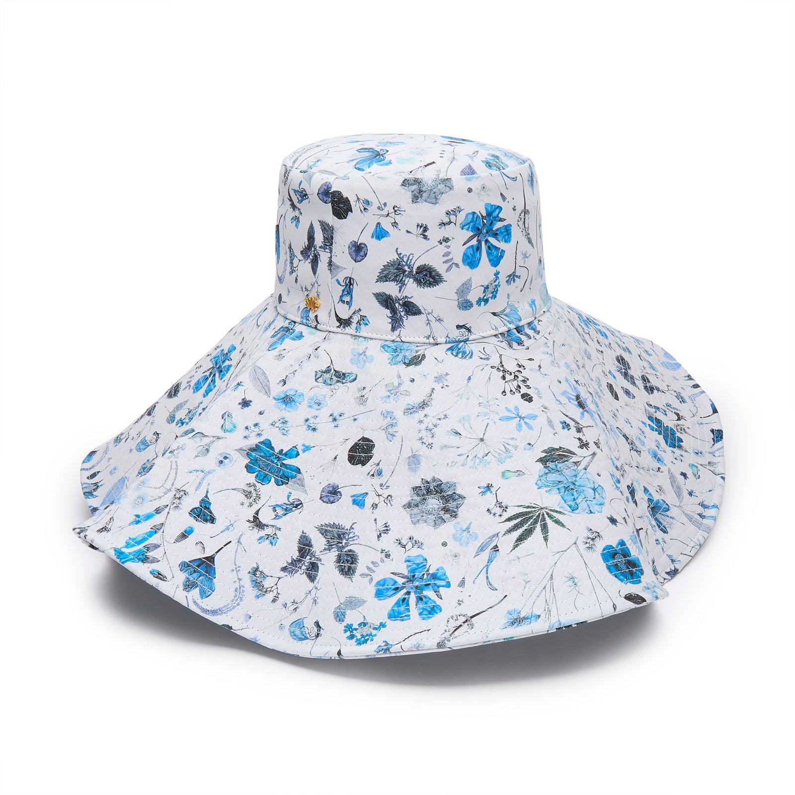 Lele Sadoughi HATS ONE SIZE SAPPHIRE FLORAL SAMANTHA LIBERTY BEACH HAT