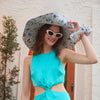 Lele Sadoughi HATS ONE SIZE SAPPHIRE FLORAL SAMANTHA LIBERTY BEACH HAT