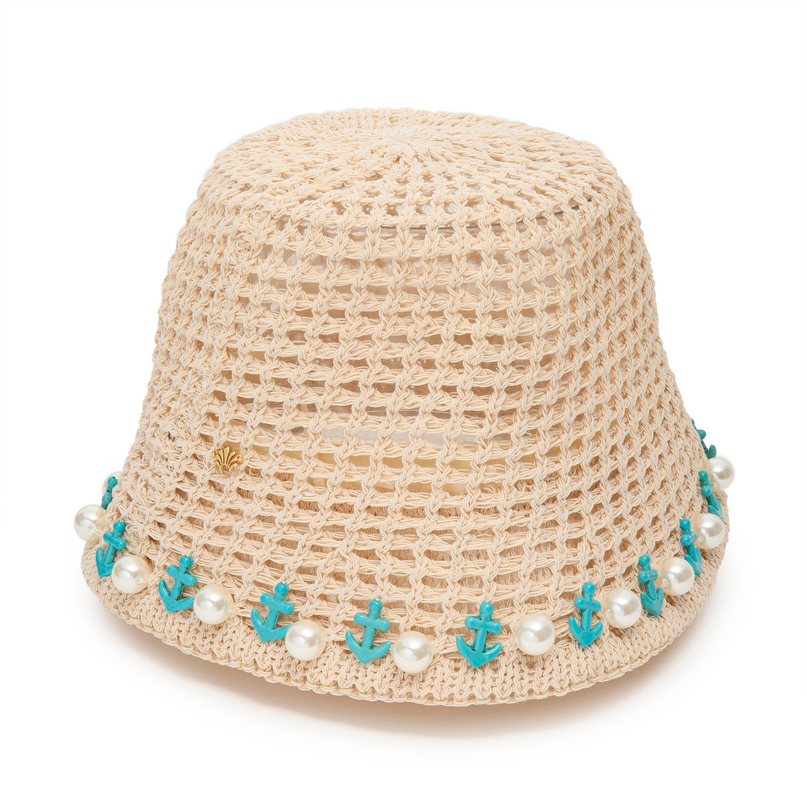 Lele Sadoughi HATS ONE SIZE TURQUOISE IVORY  MAYA PEARL ANCHOR BUCKET HAT