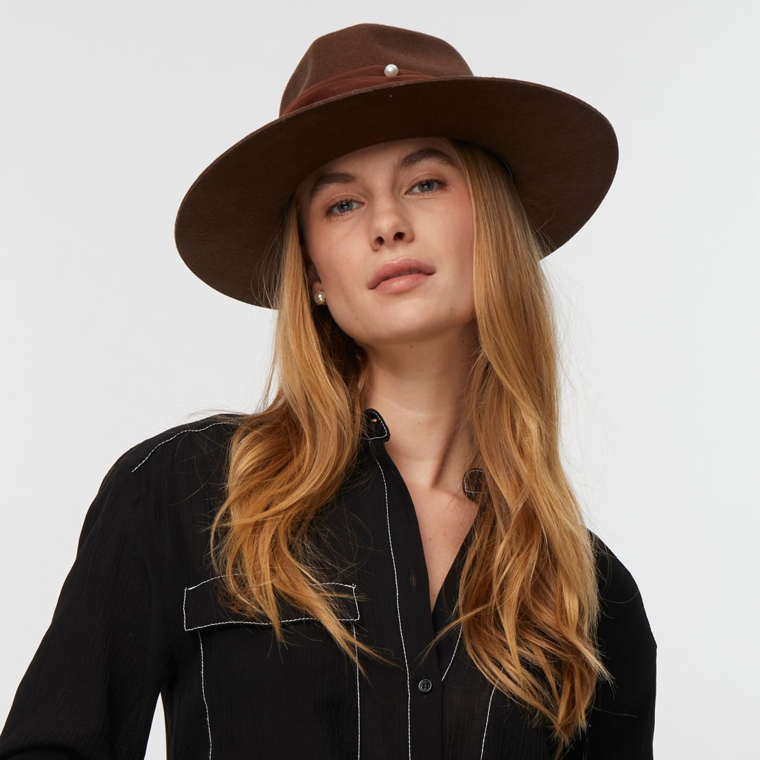 Lele Sadoughi HATS ONE SIZE WALNUT FARRAH WOOL RANCHER HAT