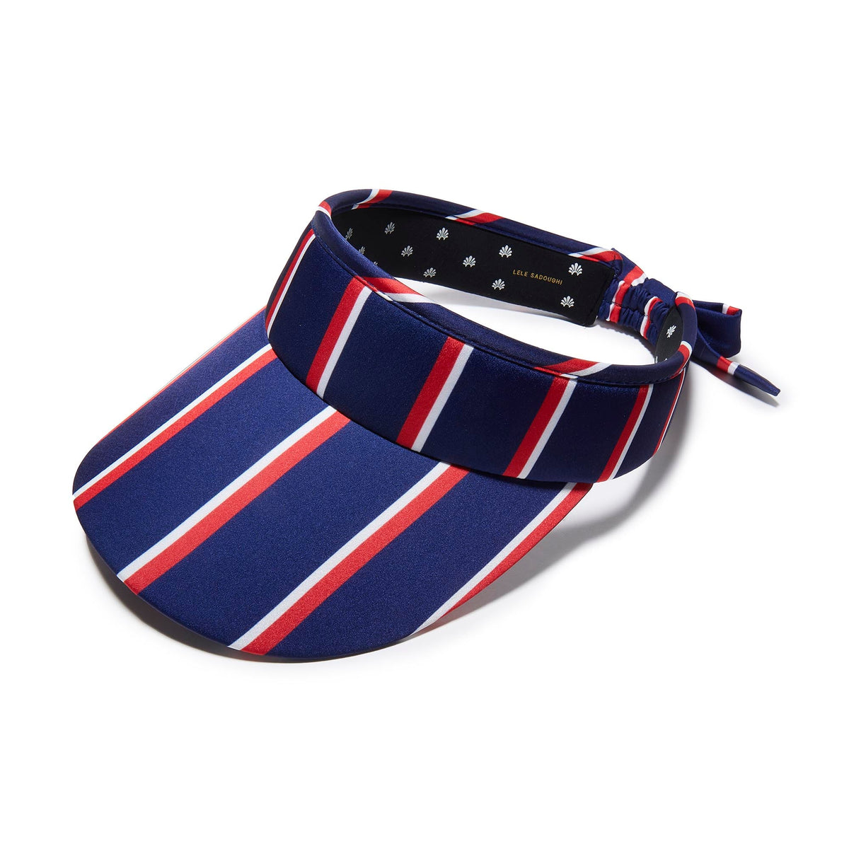 Lele Sadoughi HATS PATRIOTIC STRIPE STRIPED COTTON BOW TIE VISOR