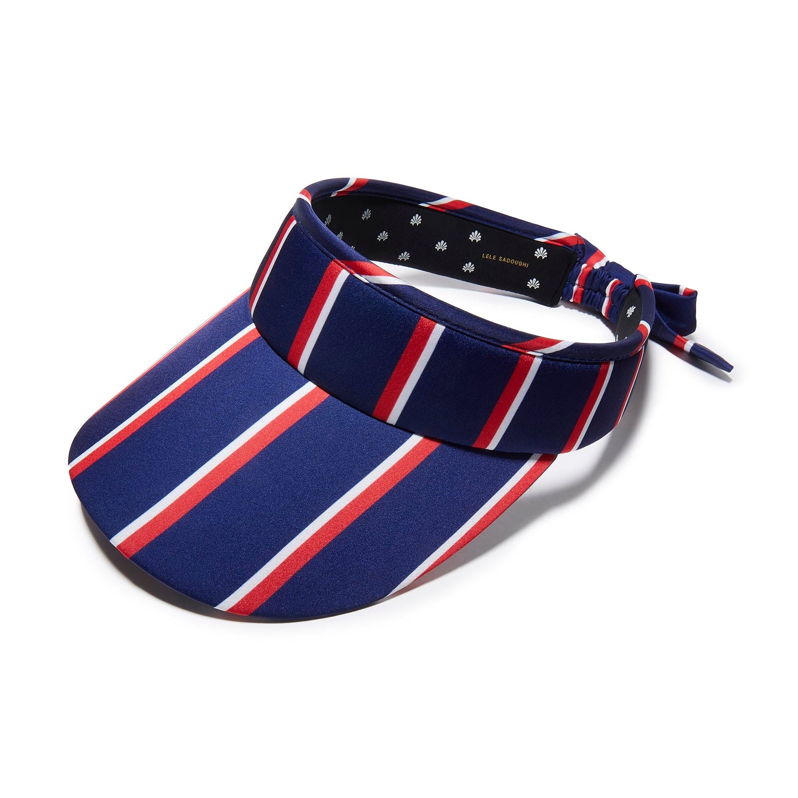 Lele Sadoughi HATS PATRIOTIC STRIPE STRIPED COTTON BOW TIE VISOR