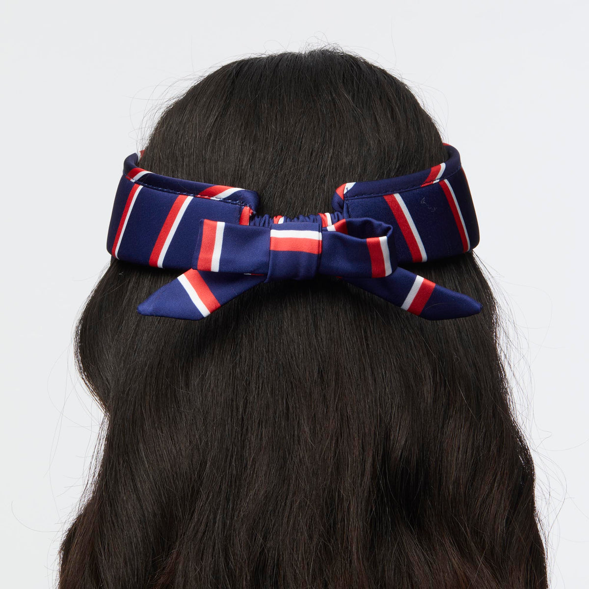 Lele Sadoughi HATS PATRIOTIC STRIPE STRIPED COTTON BOW TIE VISOR