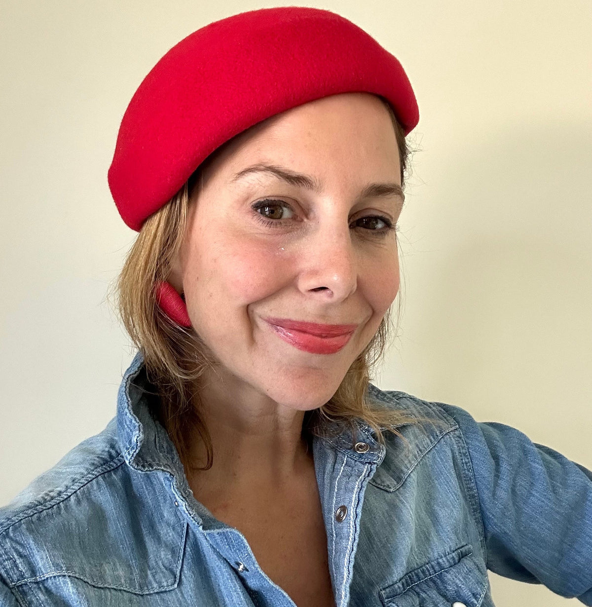 Lele Sadoughi HATS RED BERET PILLBOX HAT
