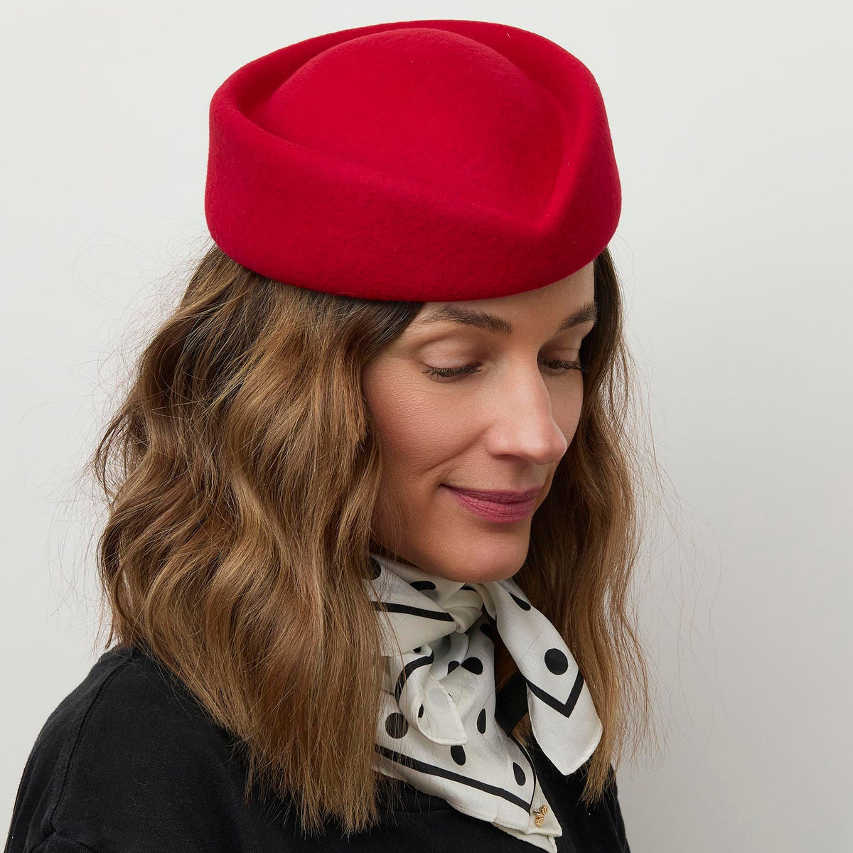 Lele Sadoughi HATS RED TAPERED PILLBOX HAT