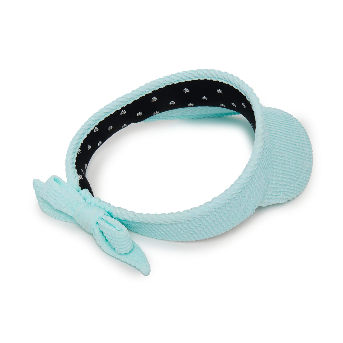 LELE SADOUGHI HATS SEA BLUE SWIMMER BOW TIE VISOR
