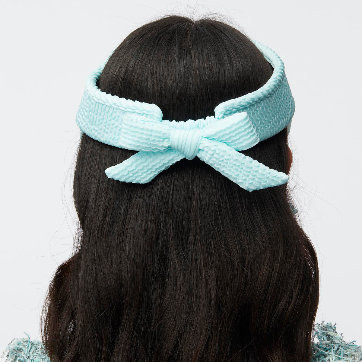 LELE SADOUGHI HATS SEA BLUE SWIMMER BOW TIE VISOR