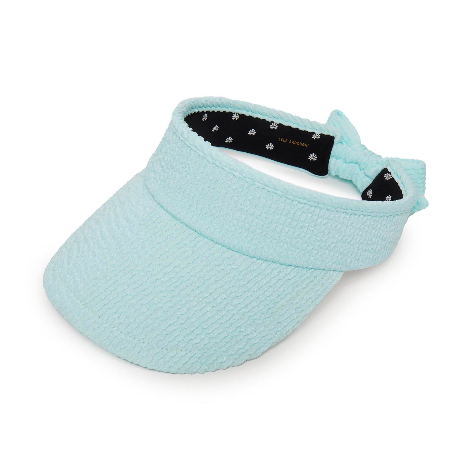 LELE SADOUGHI HATS SEA BLUE SWIMMER BOW TIE VISOR