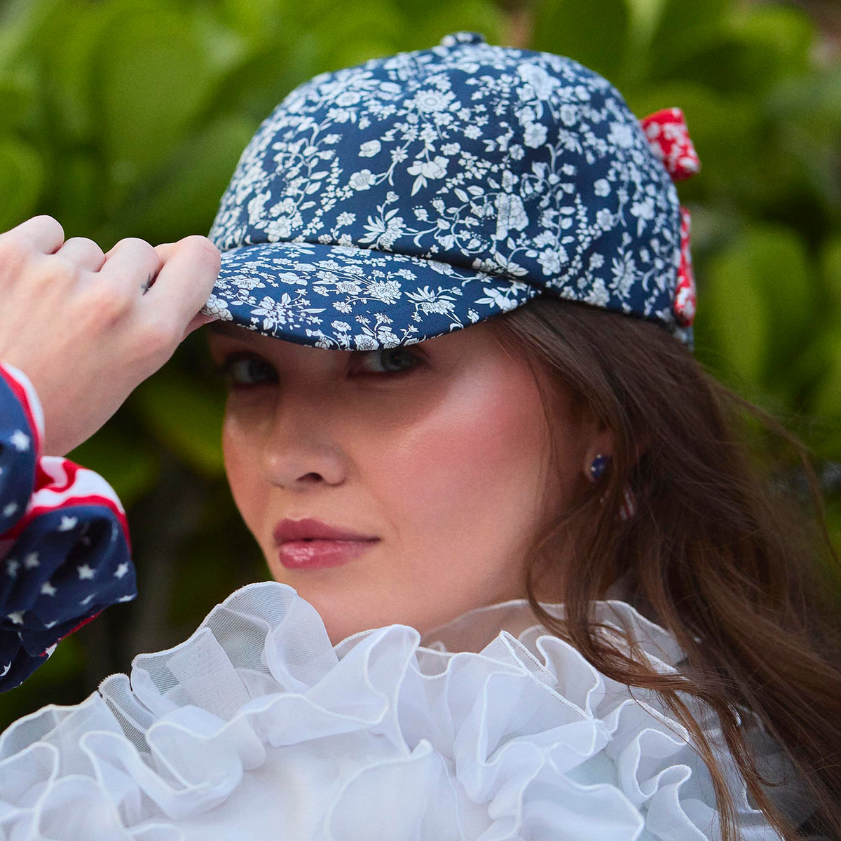 Lele Sadoughi HATS SUMMER BLOOMS AMERICANA LIBERTY BASEBALL CAP