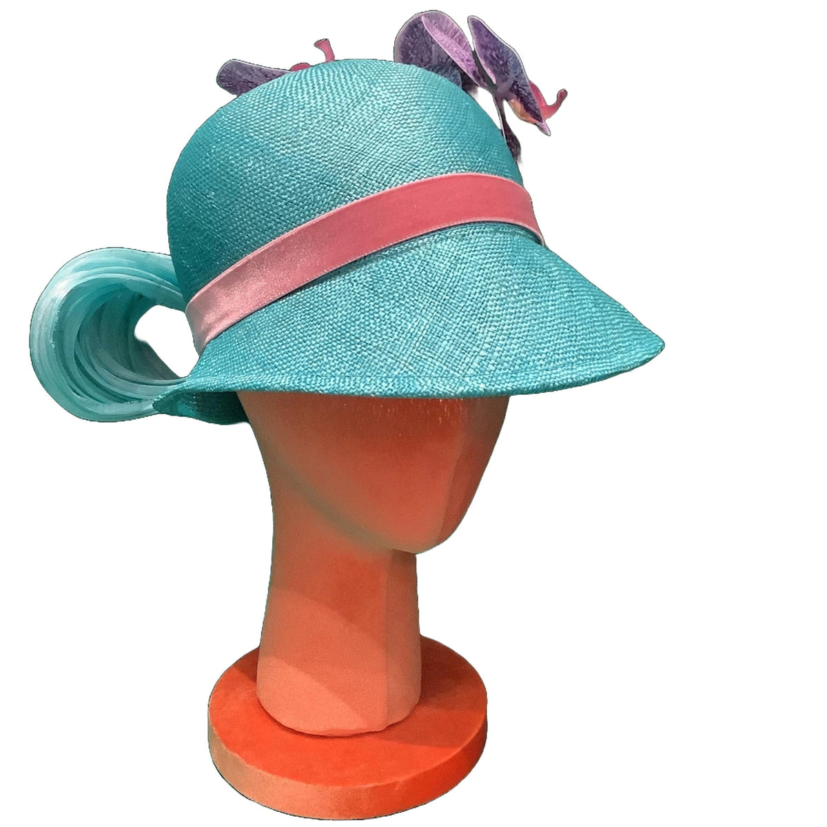 LELE SADOUGHI HATS TURQUOISE ORCHID LELE SADOUGHI x KGB ONE-OF-A-KIND HAT