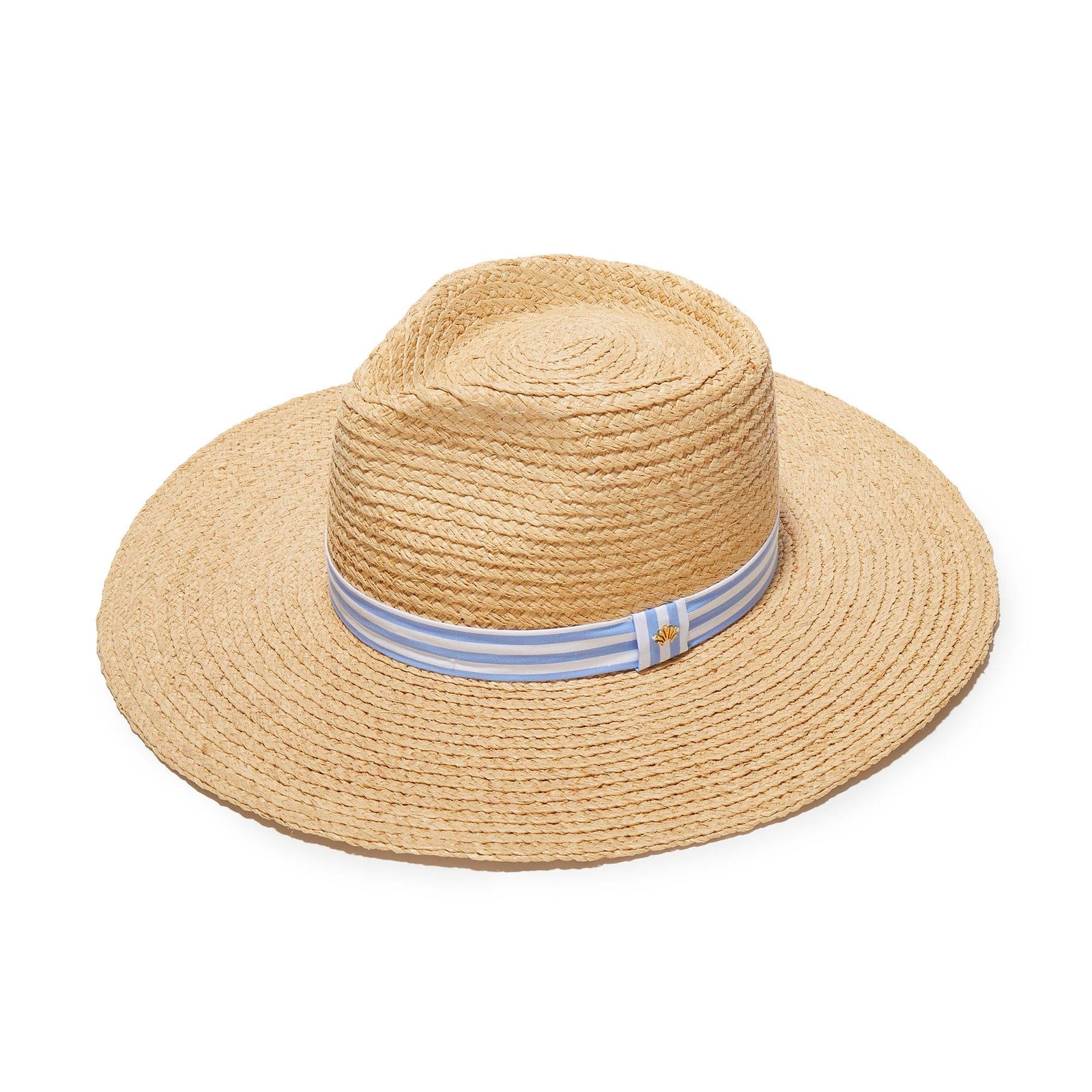 LELE SADOUGHI HATS VISTA BLUE LELE SADOUGHI X RENWICK STRIPED BAND STRAW HAT