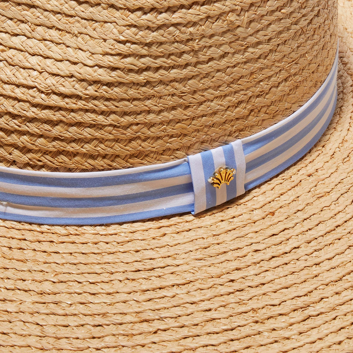 LELE SADOUGHI HATS VISTA BLUE LELE SADOUGHI X RENWICK STRIPED BAND STRAW HAT