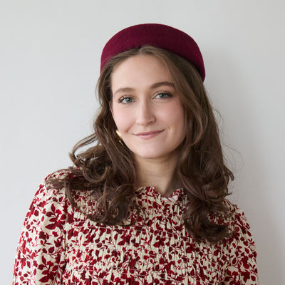 Lele Sadoughi HATS WINE WOOL FELT PILLBOX HAT