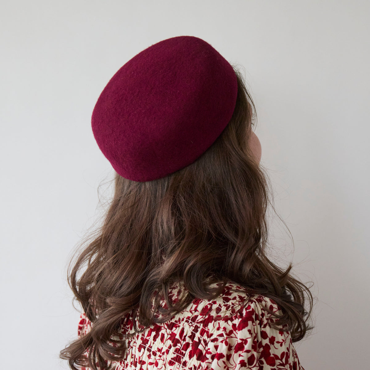 Lele Sadoughi HATS WINE WOOL FELT PILLBOX HAT