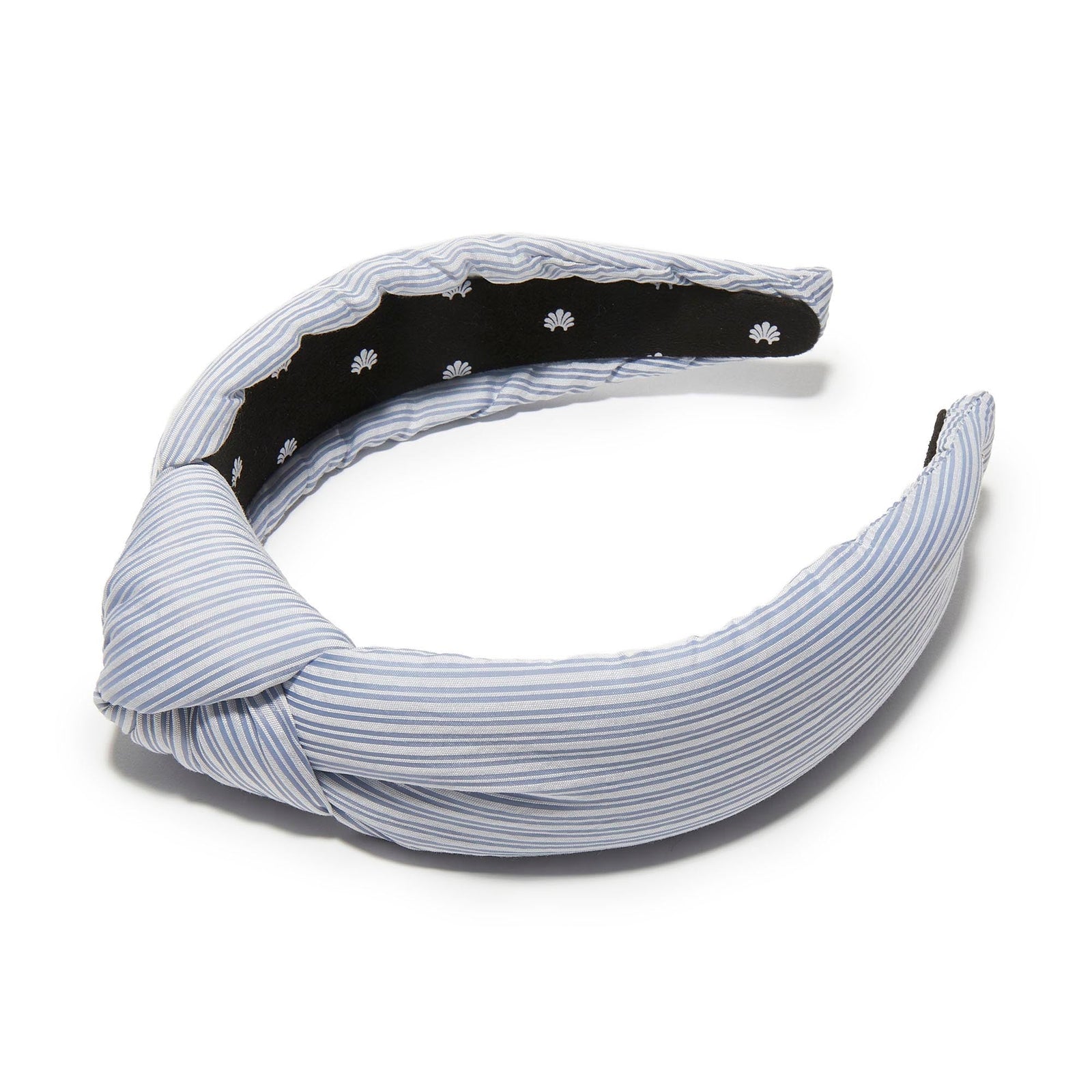 LELE SADOUGHI HEADBAND BLUE MIST SEERSUCKER KNOTTED HEADBAND