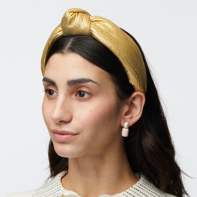 LELE SADOUGHI HEADBAND GOLD MADISON CHOCK KNOTTED HEADBAND