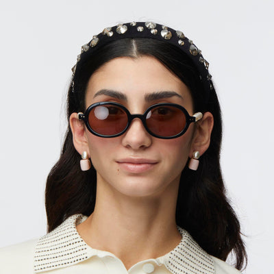 LELE SADOUGHI HEADBAND JET CHARLOTTE PAVE EMBELLISHED HEADBAND