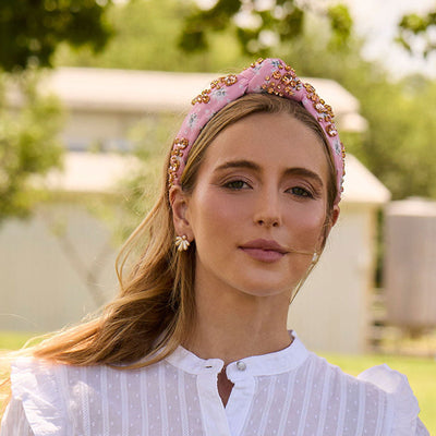 Lele Sadoughi HEADBAND LITTLE HOUSE ON THE PRAIRIE KNOTTED CRYSTAL HEADBAND