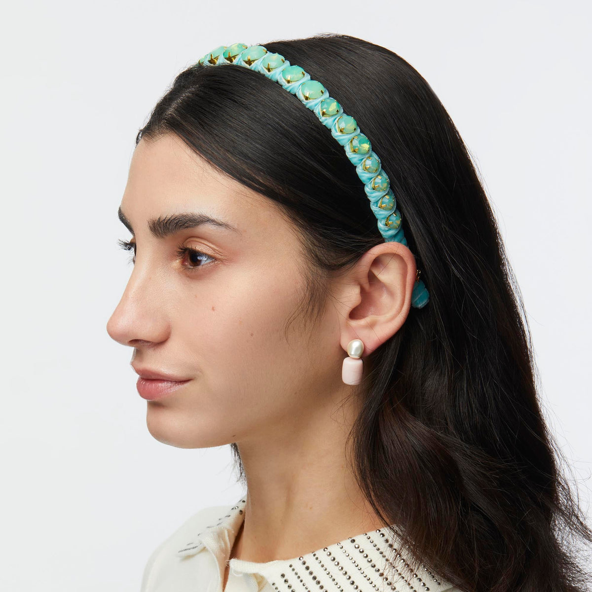 LELE SADOUGHI HEADBAND MINT MADISON CHOCK STRAND HEADBAND